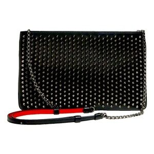 Christian Louboutin black leather clutch/crossbody bag